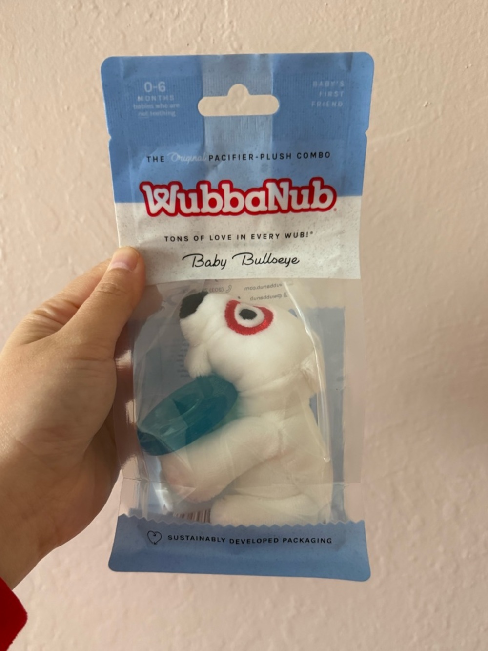 NWT WubbaNub Baby Target Bullseye Dog Plush Pacifier